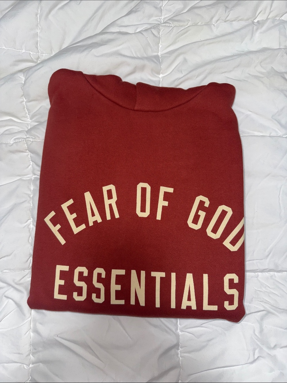 Fear of God Crimson Red Essentials Crewneck Sweatshirt